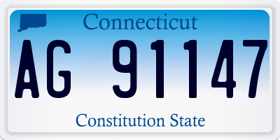 CT license plate AG91147