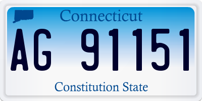CT license plate AG91151