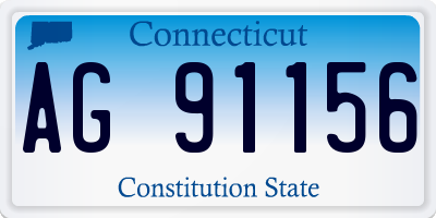 CT license plate AG91156
