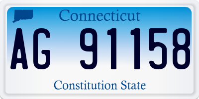 CT license plate AG91158