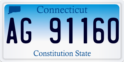 CT license plate AG91160