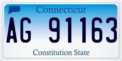 CT license plate AG91163