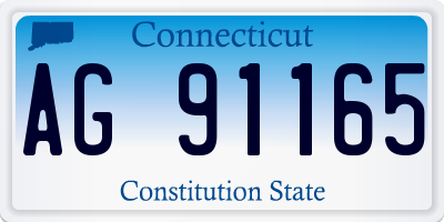 CT license plate AG91165