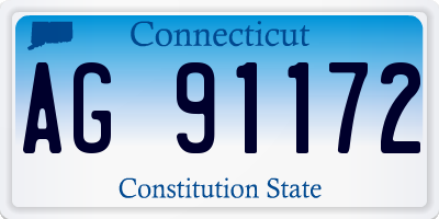 CT license plate AG91172