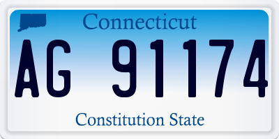 CT license plate AG91174