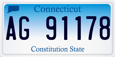 CT license plate AG91178