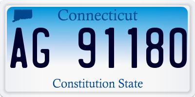 CT license plate AG91180
