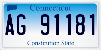 CT license plate AG91181