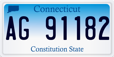 CT license plate AG91182