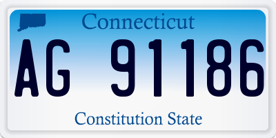 CT license plate AG91186