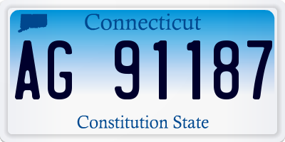 CT license plate AG91187