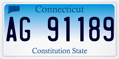 CT license plate AG91189