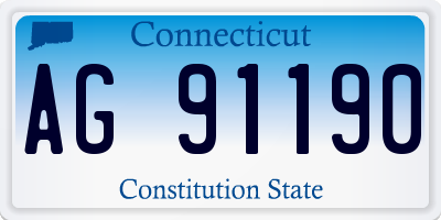 CT license plate AG91190