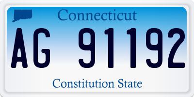 CT license plate AG91192