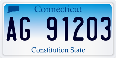 CT license plate AG91203