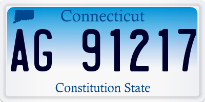 CT license plate AG91217