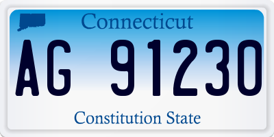 CT license plate AG91230