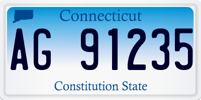 CT license plate AG91235