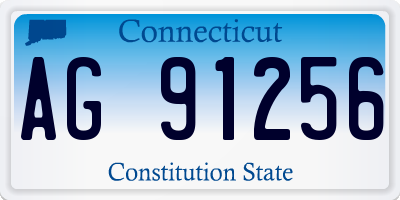 CT license plate AG91256