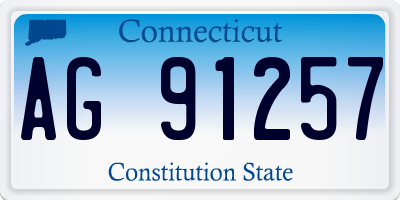 CT license plate AG91257