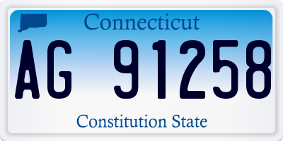 CT license plate AG91258