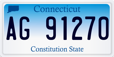 CT license plate AG91270