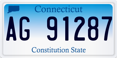 CT license plate AG91287