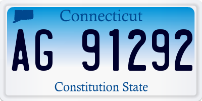 CT license plate AG91292