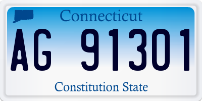 CT license plate AG91301