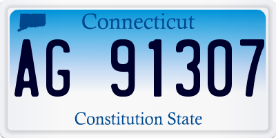 CT license plate AG91307