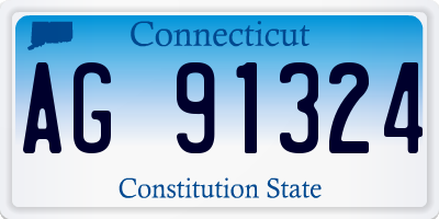 CT license plate AG91324