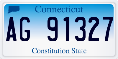 CT license plate AG91327