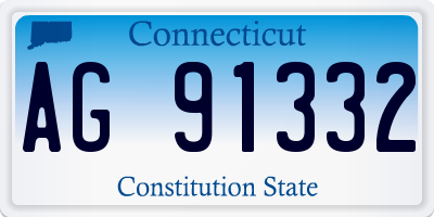 CT license plate AG91332