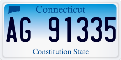 CT license plate AG91335