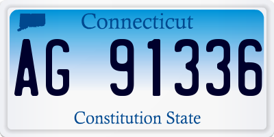 CT license plate AG91336
