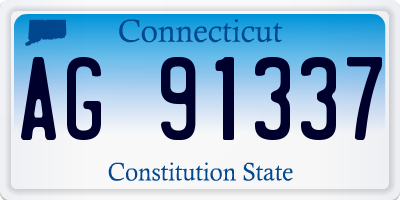 CT license plate AG91337