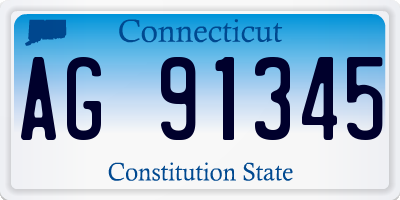 CT license plate AG91345