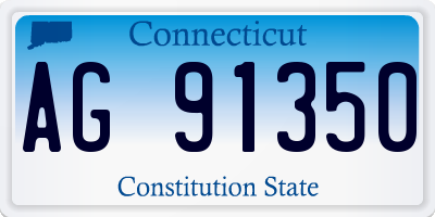 CT license plate AG91350
