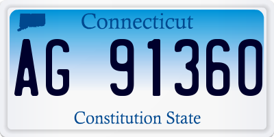 CT license plate AG91360