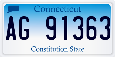 CT license plate AG91363