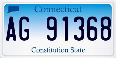CT license plate AG91368