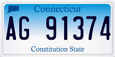 CT license plate AG91374