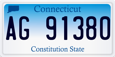CT license plate AG91380