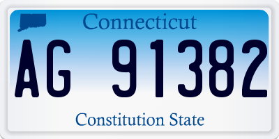 CT license plate AG91382