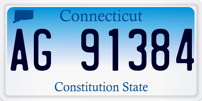 CT license plate AG91384