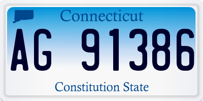 CT license plate AG91386