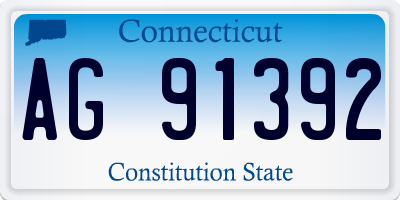CT license plate AG91392