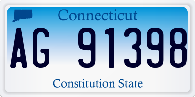 CT license plate AG91398