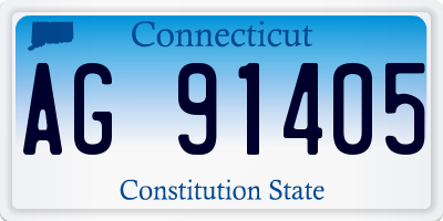 CT license plate AG91405