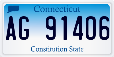 CT license plate AG91406